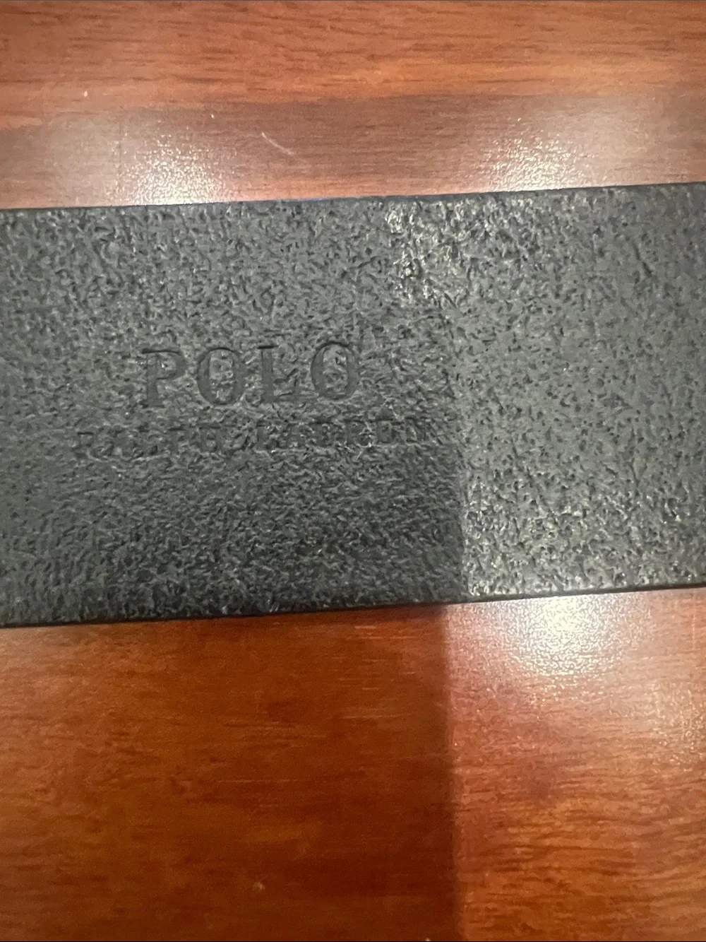 Polo by Ralph Lauren Black Leather Belt with Silver Polo Rider Buckle NWOT
